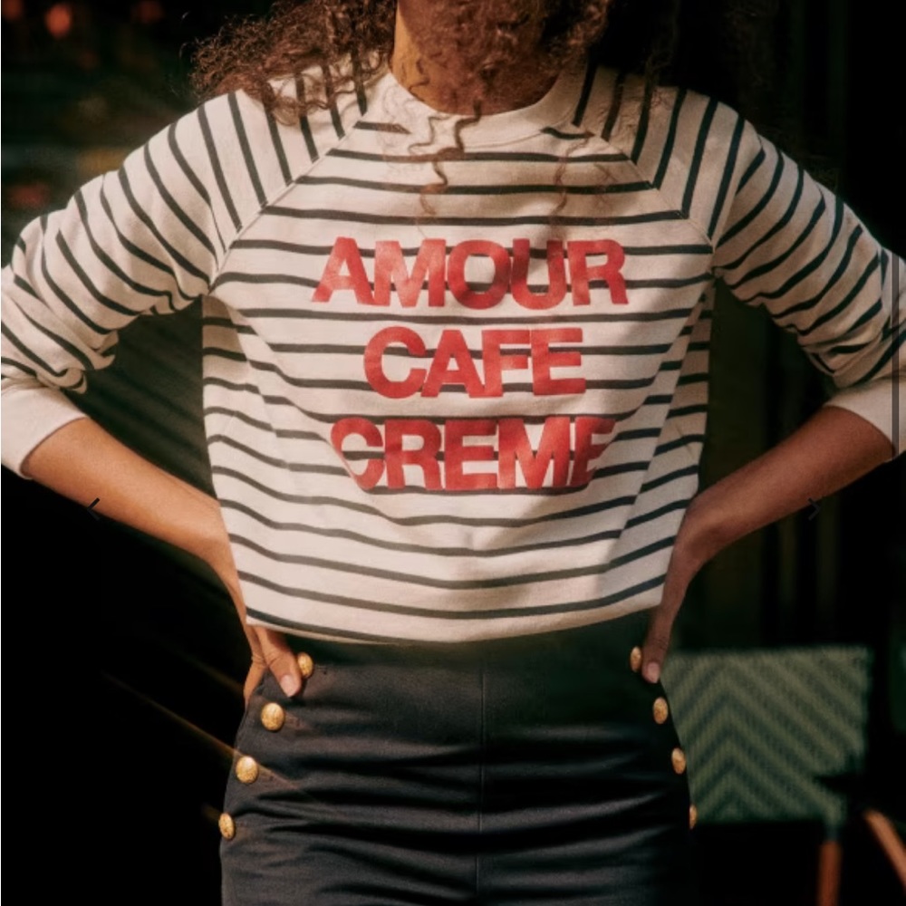 Sezane Amour Cafe Crème Sweatshirt